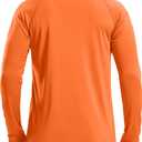Pudolla Men's Sun Protection Shirts UV SPF UPF 50+ Rash Guard Long Sleeve Lightweight Quick Dry Brethable Swimming Fishing (Orange, L)