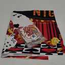 Leyndo 123 Pcs Casino Theme Party Decorations Casino Balloon Arch Garland Kit Black Red Gold Dice Balloons Backdrop Tablecloth Poker Cutouts for Las Vegas Game Night Party Supplies