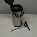 Cresimo Coffee Carafe with Pump - 102oz / 3L Airpot 12 Hours Large Hot Water Carafe, Cocoa Dispenser for Parties - Tea Flask, Insulated Stainless Steel Airpots for Hot Beverage Dispenser -Coffee Pump (Silver)