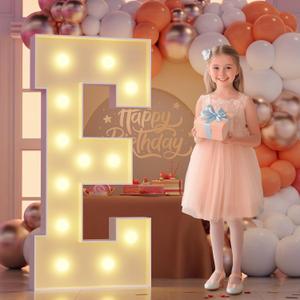 Marquee Light Up Letters Large: 4FT Sign E for Party Decoration Big Stand-up Letter Alphabet for Birthday Marry Me Proposal Bachelor Wedding Engagement Baby Shower Anniversary Graduation Decor