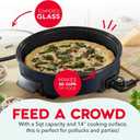 Dash Family Size Skillet - Electric Skillet for Multi-Purpose Cooking - Nonstick Cooking Surface - Tempered Glass Lid & Cool-Touch Handles - 6-Quart Capacity, Makes 24 Cups - 14", Black