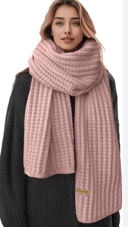 Winter Chunky Knit Scarfs Women's Thick Warm Knit Scarves Soft Long Chunky Knitted Scarf for Outddor Men & Women (6910in)