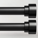 2 Pack Curtain Rods for Windows 66 to 120, 1 Inch Black Adjustable Heavy Duty Extra Long Curtain Rod with End Caps, Modern Indoor Outdoor Window Drapery Rods for Patio Bedroom, Size 72"-144"