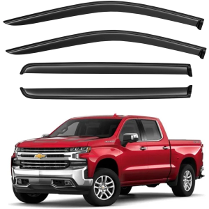 Apilt Window Visors Rain Guards for 2019-2026 Chevy Silverado/GMC Sierra 1500 Crew Cab, Out-Channel Window Vent Wind Deflectors Visors Shades for 20-26 Silverado/Sierra 2500HD 3500HD Crew Cab