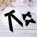 2 x 3PCS Velvet Hair Bow Black Hair Ribbon Clips for women Girls Fall Alligator Hair Clips Hair Accessories Toddlers Kids Teens