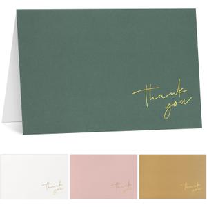 Beautiful Thank You Cards Set of 30 With Envelopes and Stickers - Elegant Blank Cards For Personalized Notes - Perfect Bulk Stationary Set For All Occasions incl. Weddings, Business & Baby Showers (Bold)