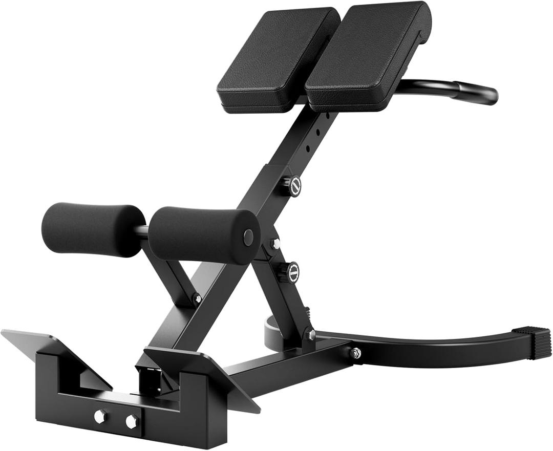 Hyper Back Extension Roman Chair 440LBS Angle & Height Adjustable Bench for Glutes, Hamstrings & Lower Back, Multi-Functional Foldable Full Body Workout for Home Gym (Black)