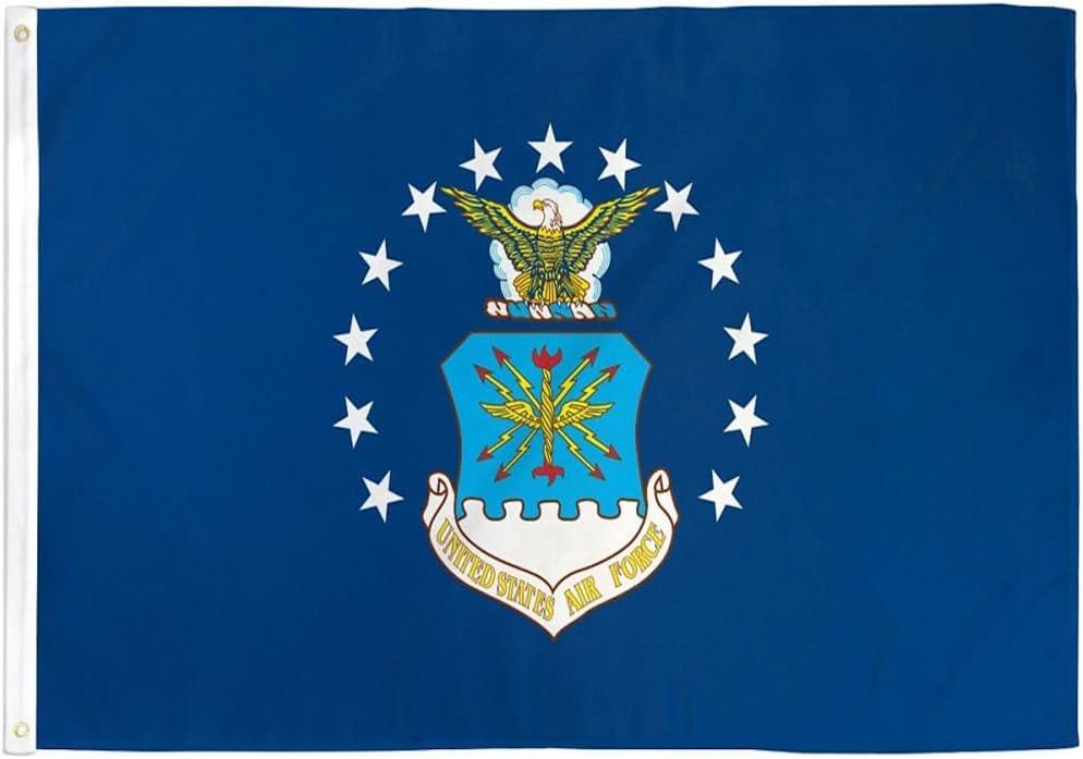 Grace Alley US Air Force Flag, 3x5 ft Officially Licensed, Made in USA Military Flag. Strong, Long Lasting, and Durable with Brass Grommets