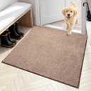 PURRUGS Dirt Trapping Door Mat 36" x 36", Non-Slip Machine Washable Entryway Rug, Dog Doormat, Indoor Front Door Mat, Super Absorbent Entry Rug for Muddy Shoes & Paws, Brown-Light Cream