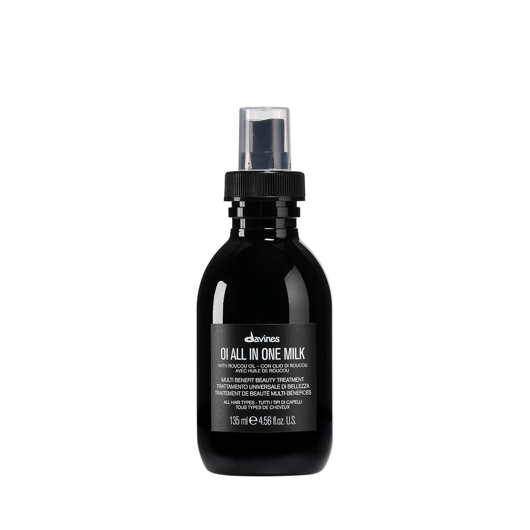 Davines OI All In One Milk, Hair Leave-in Conditioner Multi-Function Spray Treatment - Detangles, Controls Frizz & Heat Protectant - Weightless Antioxidant Roucou Oil Formula