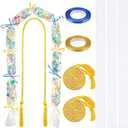 Teling 8 Pcs Graduation Candy Lei Tubing Making Kit Include 3 Lei Bag 4.92 Feet Long with 3 Tassel Honor Cord and 2 Rolls Ribbon for Graduation Party Favor Wrapping DIY Hawaii Tropical(Blue, Gold)
