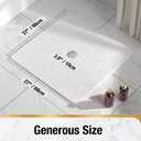 HITSLAM Square Shower Mat, 27 x 27 Inch Non Slip Bath Mat for Tub, Soft PVC Loofah Bathtub Mats with Drain Holes, Quick Drying Bathroom Stall Floor Mat, Bathroom Accessories Without Suction Cup, White