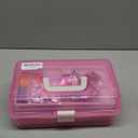 SMILESSKIDDO Arts Craft Supplies for Kids - 1100+ PCS Toddler DIY Craft Art Supply Set, Portable 3 Layered Folding Storage Box School Craft Projects - Gifts for Girls Ages 4-8, 8-12, Pink