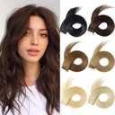 Yamel Tape In Hair Extensions Human Hair Natural Black 12 Inch 20pcs (12 Inch (Pack of 20))