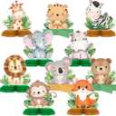 Gueevin 10 Pcs Safari Honeycomb Centerpieces for Baby Shower & Birthday Party Decorations, Jungle Animal Table Centerpieces Set(Cute Animals)
