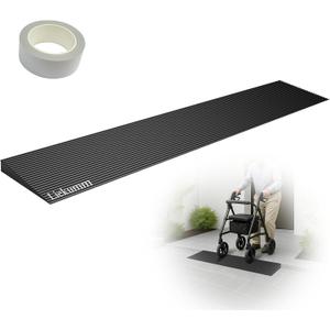 LIEKUMM 5/8" Rise Rubber Threshold Ramp for Doorways, 2500 lbs Heavy Duty Door Sill Ramp with Adhesive, Non-Slip Indoor Transition for Wheelchair, Walker & Robot Vacuum, Cuttable