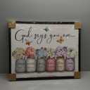 Inspirational Bible Verse Wall Art: God Says You Are Wall Decor Framed Christian Painting 24" x 30",Hydrangea Flower in Mason Jar Prints Hanging Posters Religious Bedroom Decor for Women Girls