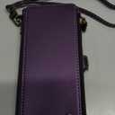 Defencase Compatible with iPhone 14 Case Wallet with RFID Blocking Card Holder for Women and Men, Fashion PU Leather Magnetic Snap Flip Zipper Strap Wallet Phone Case Fit for iPhone 14 6.1", Purple