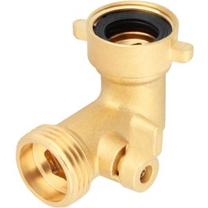 1 Pack 90 Degree Water Hose Elbow Easy Grip RV Water Hose Connector RV Drinking Water Hose Adapter Camper Residential Outdoor Garden Hose Elbow with Shut Off Valve