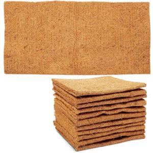 Farmlyn Creek Coco Fiber Substrate Mats for Small Pets, Natural Coir (10 x 20 in, 12 Pack)