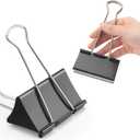 OWLKELA 3 Inch (12 Pcs) Jumbo Binder Clips, Extra Large Black Paper Clamps for Home, School and Office Supplies