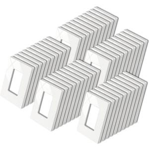 50 Pack BESTTEN 1 Gang Screwless Wall Plate, USWP4 Glossy Off White, Decorator Outlet Cover, Light Switch Face Plate, Decorative Receptacle Wallplate, H4.69 x W2.91
