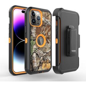 New Designed Defender Case Designed for iPhone 17 Air, Protective Stripe Defender Shockproof Hybrid Case Dual Layer Hard Cover Compatible with iPhone 17 Air (Clip+Camo Orange)