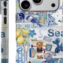 Case Compatible with iPhone 17 Pro,Scratch Resistant Hybrid 2-Layer Hard Shell Phone Case,Coastal Collage Summer