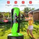 QPAU Punching Bag for Kids, 66 Inch Stable Inflatable Boxing Bag with Boxing Gloves, Stand Kids Punching Bag Toy for Boys & Girls Age 6-12, Boxing Set for Practicing Karate, Taekwondo, MMA