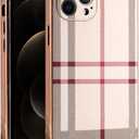 Phone Case for iPhone 12 Pro, Fashion Leather Phone Case, Soft TPU Drop Protection Shockproof Protective Phone Holder Women (for iPhone 12 Pro)