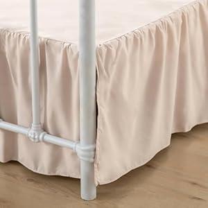 Bed Skirt, Full Size Ruffled Bed Skirt with Split Corners, 14 Inch Drop Dust Ruffle Bed Skirt with Platform, Full -14 Inch, Cream