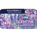 Clorox Scentiva Disinfecting Wet Mopping Cloths - Lavender & Jasmine - 24ct: Compatible With Swiffer Mops, Bleach-Free, Ideal for Linoleum