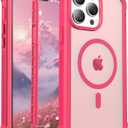 Magnetic for iPhone 13 Pro Max Case, [Compatible with MagSafe][Military Grade Drop Protection][Heavy Duty Protection][Non-Slip][Shockproof] 2-Layer Durable Bumper Phone Case 6.7''-Rose
