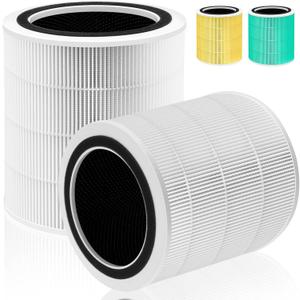 Core 400S Replacement Filter for LEVOIT Core 400S and Core400S-P/Core 400S-rf Smart WiFi Air Purifier,3-in-1 True H13 HEPA Activated Carbon Pre-Filter,2 Pack,White