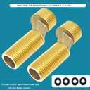 generic 2pcs Brass Bend Angle Adapter Faucet Adapte Kit with Rubber Gaskets,Adjustable Swing Arms 3/4""Male Thread x 1/2"" Male Thread(Length 75mm/2.95""), Yellow