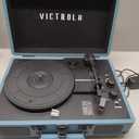 Victrola Journey Bluetooth Portable Suitcase Record Player  with Built-in Speakers, 3 Speed Vinyl Record Player, RCA Out, Headphone Jack (Smoky Blue)