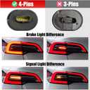 4-PIN Left Tail Light Assembly Compatible With 2019-2024 Tesla Model Y Rear Driver Side Brake Outer LED Tail Lamp Replaces# 1502086-00-D