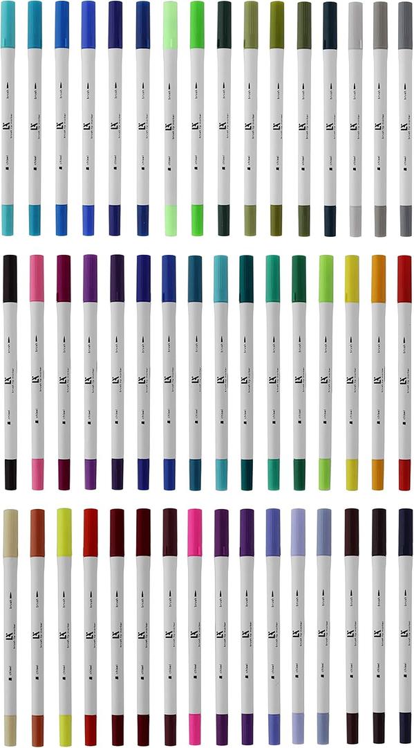 Leisure Arts Dual Tip Marker Set Brush Chisel 48 piece