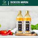 Soeos Mirin Japanese Cooking Wine, 16.9 fl oz (Pack of 2), Authentic Natural Sugar Sweet Rice Cooking Wine for Cooking, Condiments, Seasoning Homemade Sauces, Japanese Seasoning