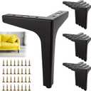12PCS Metal Furniture Legs 6 inch Sofa Legs, Modern Style Replacement Triangle Legs for Dresser Chair Bed Cabinet Cupboard Replacement Couch Feet