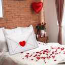 Thyle Valentines Throw Pillow 12 x 20 Inch Envelope Heart Pillow Red and White Heart Cushion for Holiday Valentines Day Sofa Couch Decorations