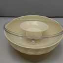 2 Pcs Fruit Bowl with Lid for Kitchen 9.65 Inch Fruit Basket with Draining Holes and Removable Pedestal Fruits Holder for Dining Table Decorations Counter Food Vegetable Storage Accessories (White)