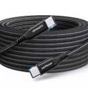 25 FT USB to USB C Cable, 60W Extra Long USBC to USBC Cable Fast Charging, Type C to C Charger Cord Nylon Braided [NO DATA] for iPhone 17/16/15, Galaxy, MacBook, iPad Pro, Pixel, Moto, Camera & More