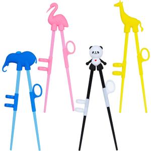 4 pcs kid chopsticks, Training Chopsticks for Toddler Beginners Baby Children , training chopsticks with animals.