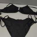 2 Piece Bikini Sets for Women Sexy High Cut Cheeky Bathing Suit Textured U-Wire Swimwear, Small
