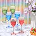SKLENICE Green Plastic Wine Glasses 7.4oz Plastic Goblet Glasses with Stem Detachable Disposable Crystal Glasses Wedding Glassware Set For Wine Ceremony Anniversary Reception (48, Green)