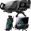 Wireless Car Charger, 2026 Upgrade 15W Fast Charging with LED Light Auto Clamping Phone Holder for iPhone 16/15/14/13 Mini Pro Max, Samsung Galaxy S25 Ultra, S24/S23 etc (Black)