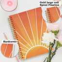 SNNDER Retro Boho Sun Sunrise Sunset Sunshine Spiral Notebooks, Aesthetic Notebook for Note Taking, Vintage Boho Journal Notebook Gifts for Women Teen Girls, 5.5x8.3 Inch