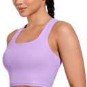 XUNYU High Support Sports Bra for Women Workout Tops Built in Bra Athletic Tank Top High Impact Padded Longline Yoga Bra