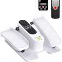 Under Desk Elliptical Machine That Plugs in Electrical Outlet, 12-Speed Bidirectional Leg Exerciser While Sitting for Seniors, Quiet Foot Pedal Exercise Machine with LCD Monitor & Remote Control